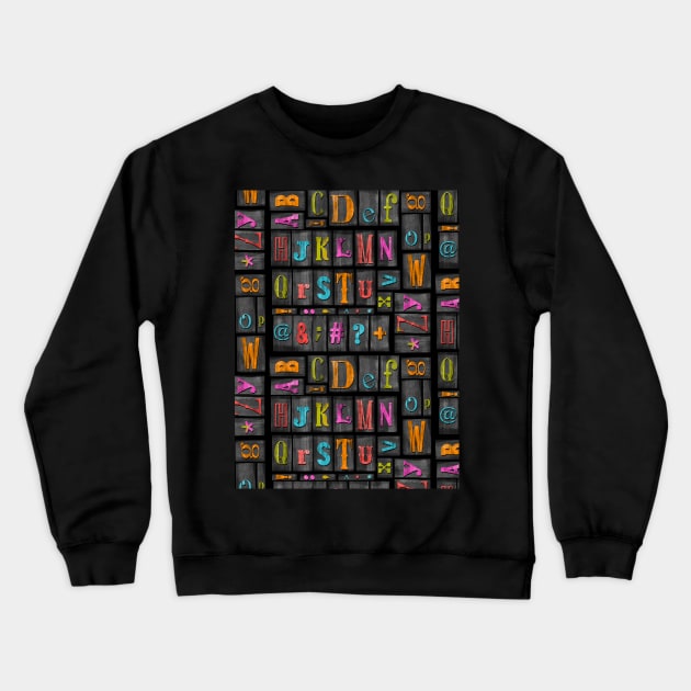 Multicoloured print block alphabet Crewneck Sweatshirt by Quick Brown Fox Canada 